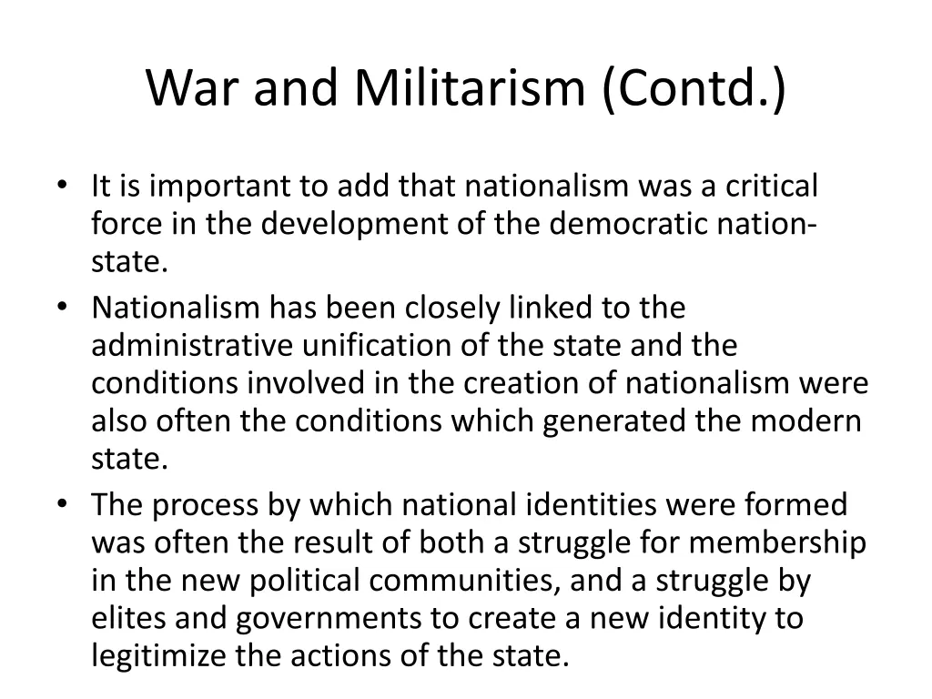 war and militarism contd 2