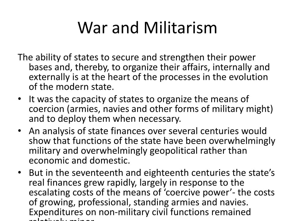 war and militarism