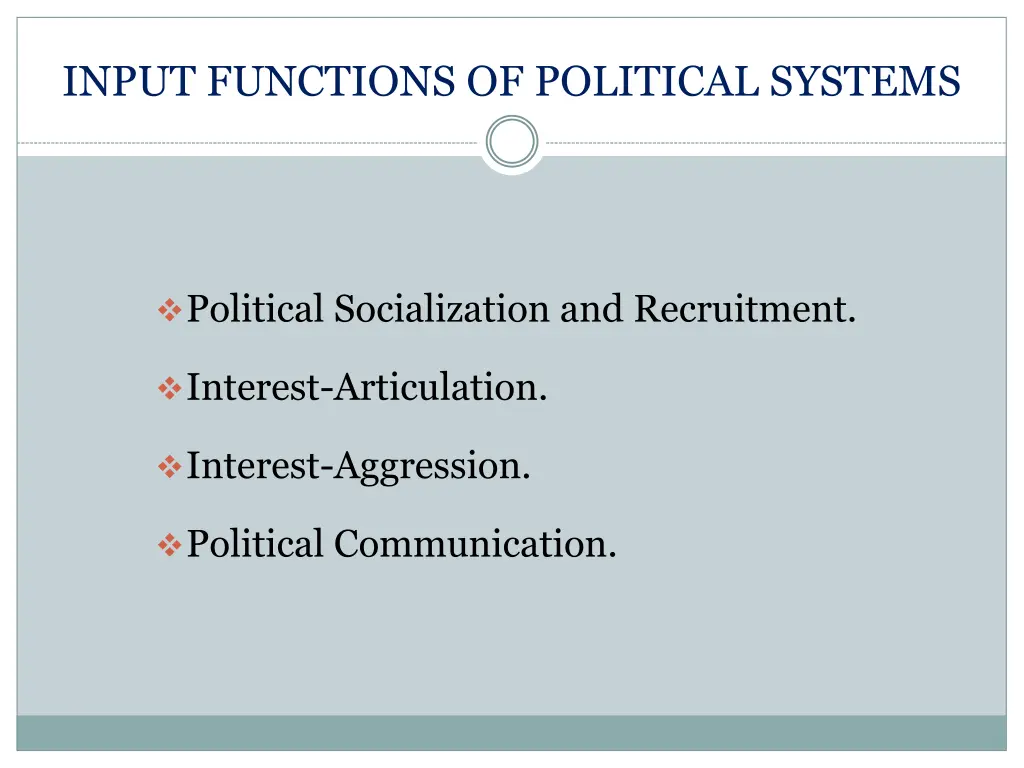 input functions of political systems