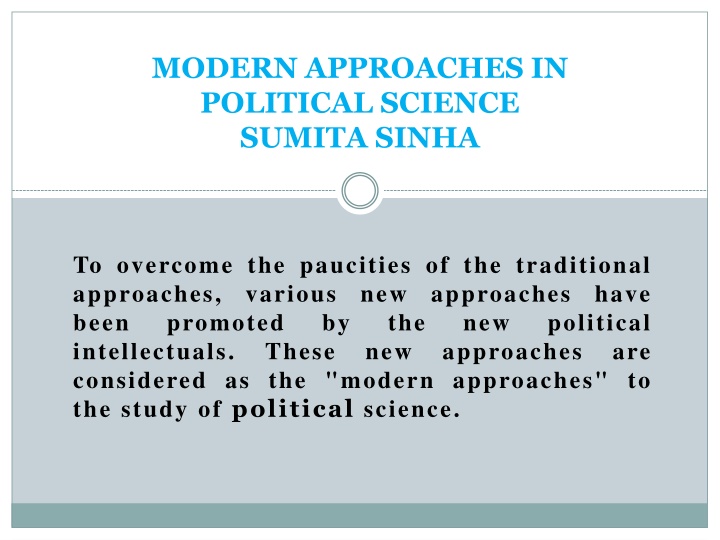 modern approaches in political science sumita