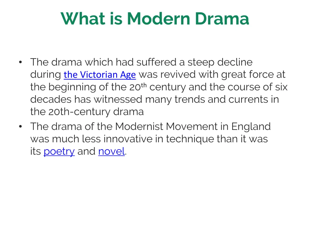 what is modern drama