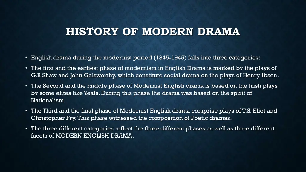 history of modern drama