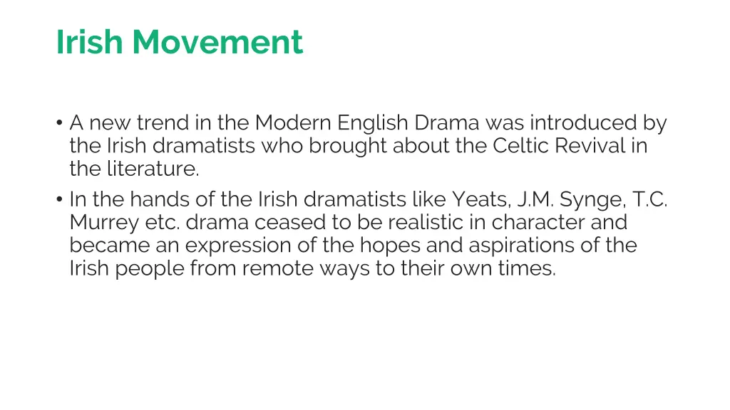 irish movement