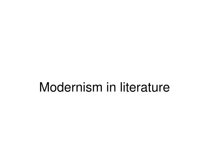 modernism in literature