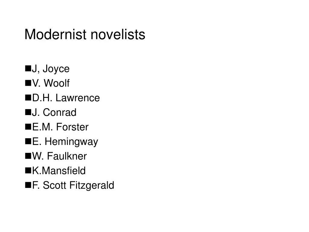 modernist novelists