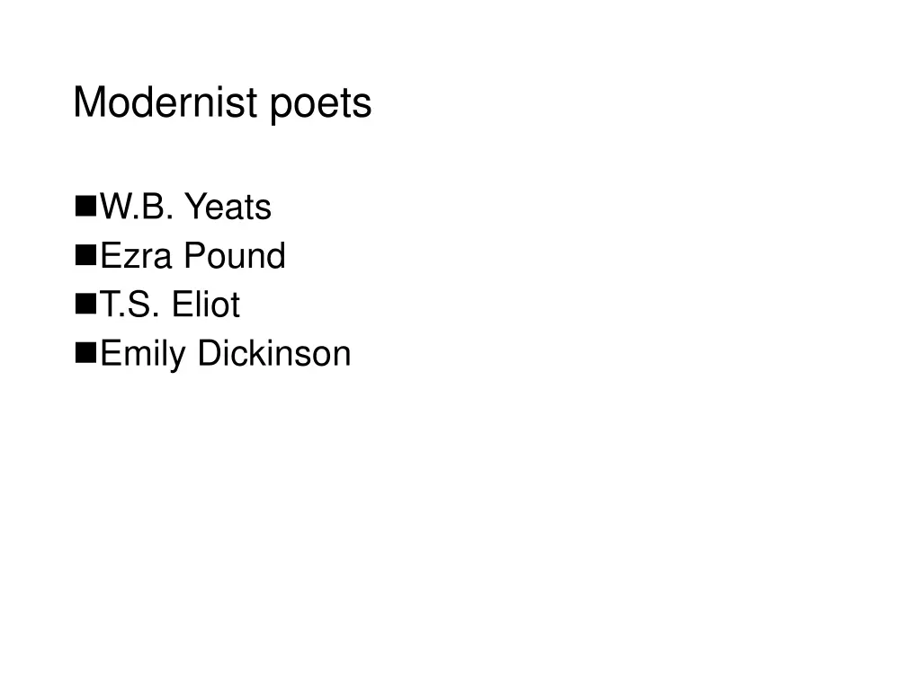 modernist poets