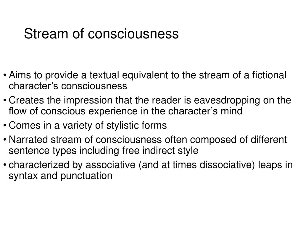 stream of consciousness