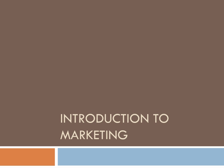 introduction to marketing