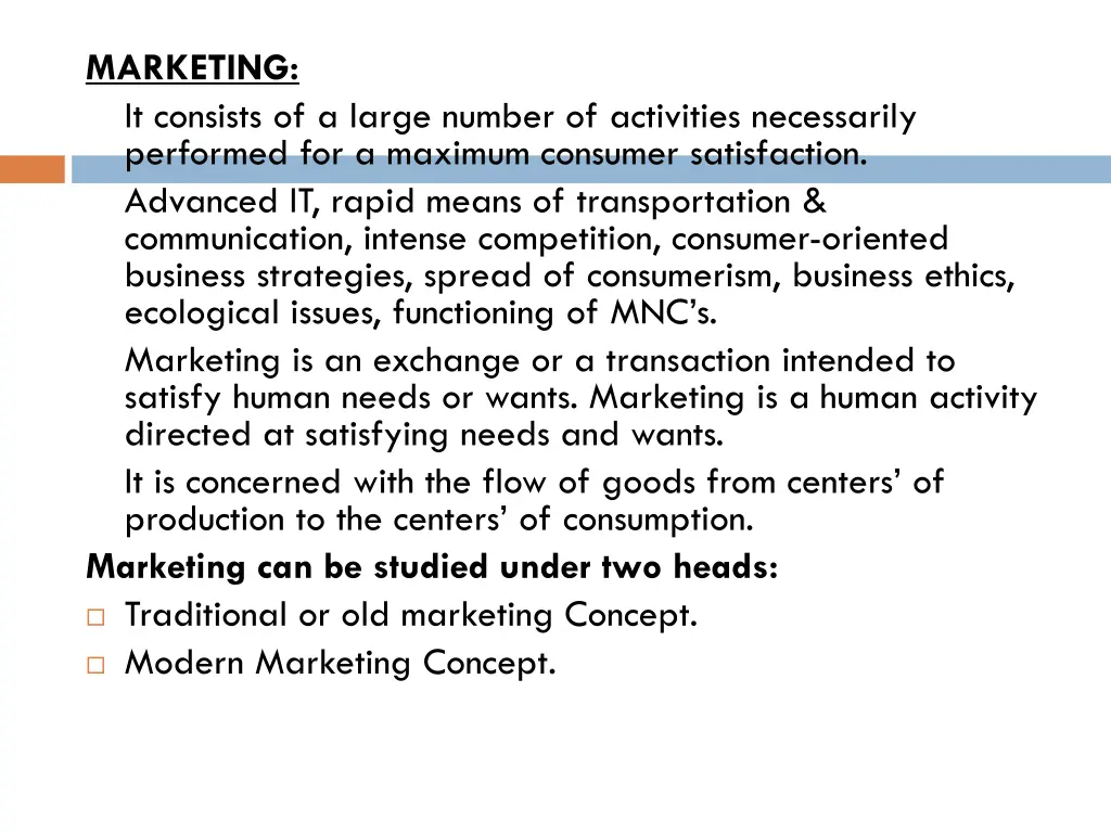 marketing it consists of a large number