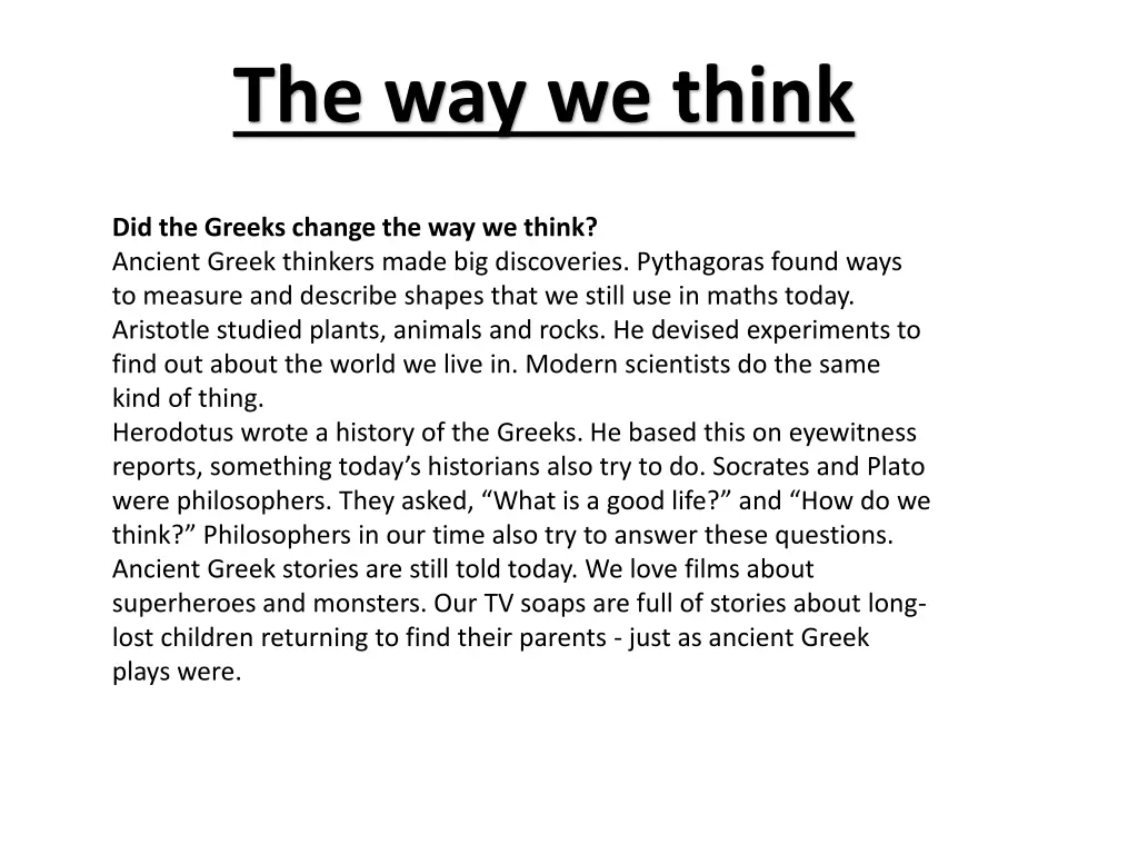 the way we think