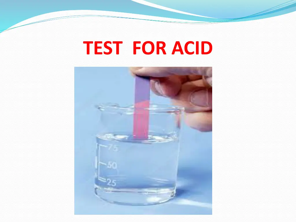 test for acid