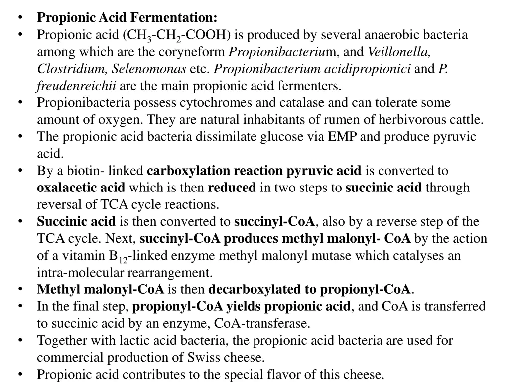 propionic acid fermentation propionic acid