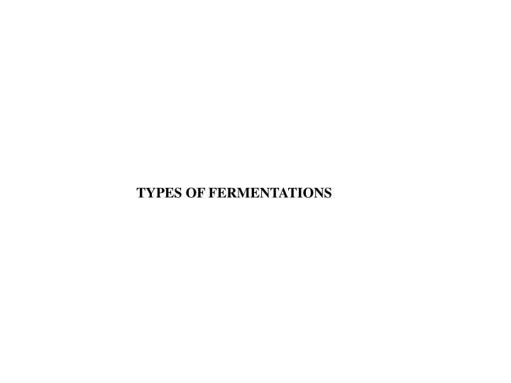 types of fermentations