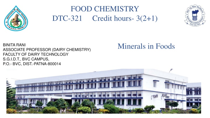 food chemistry dtc 321 credit hours 3 2 1