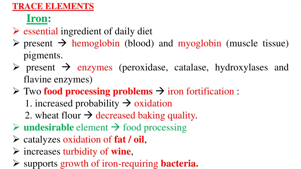 trace elements iron essential ingredient of daily