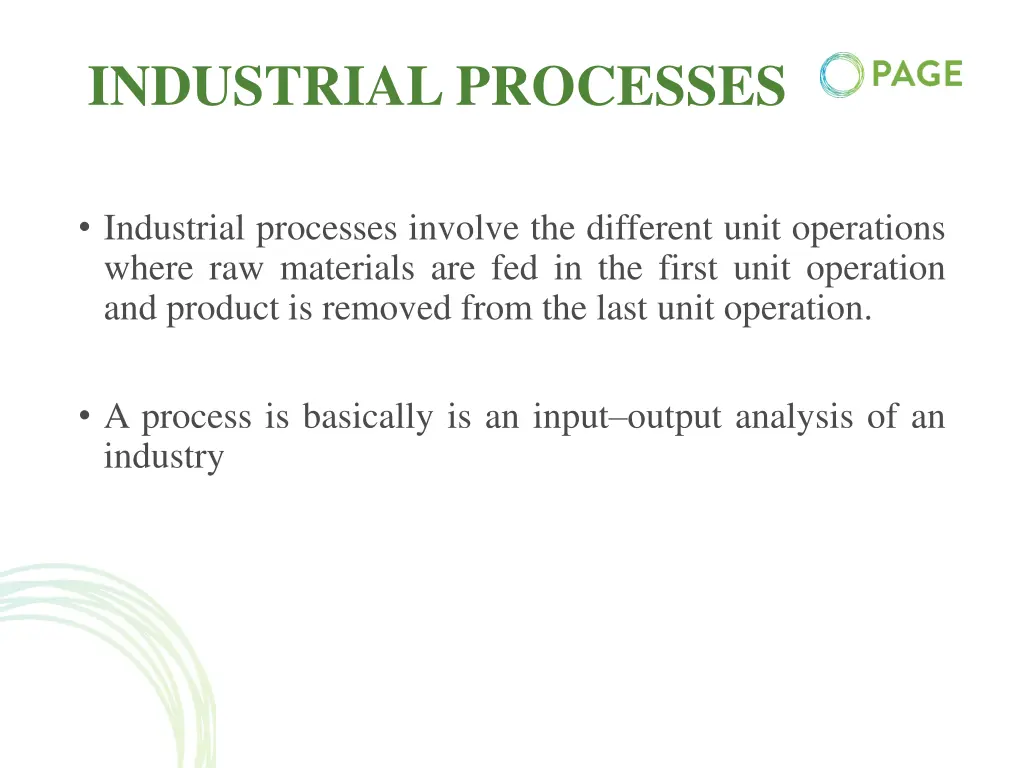 industrial processes