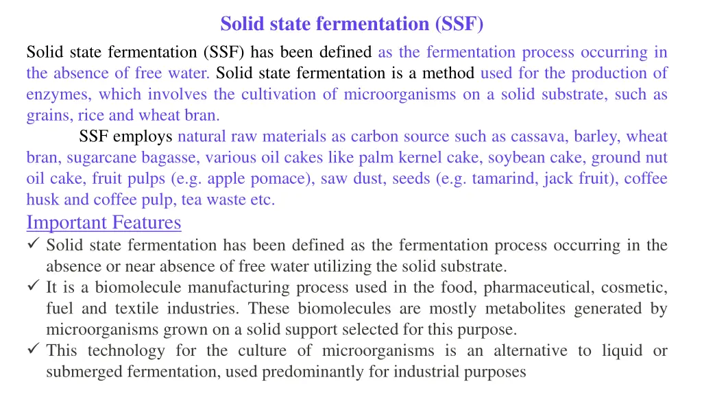 solid state fermentation ssf