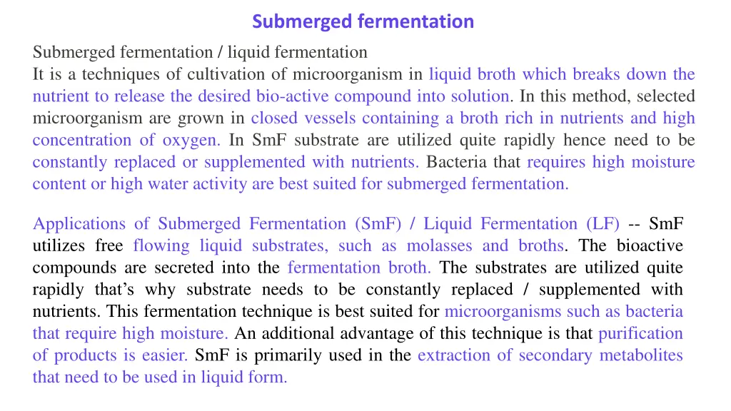 submerged fermentation