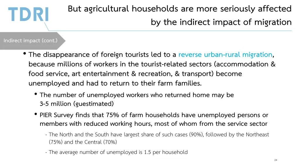 but agricultural households are more seriously 1