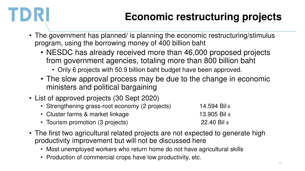 economic restructuring projects 1