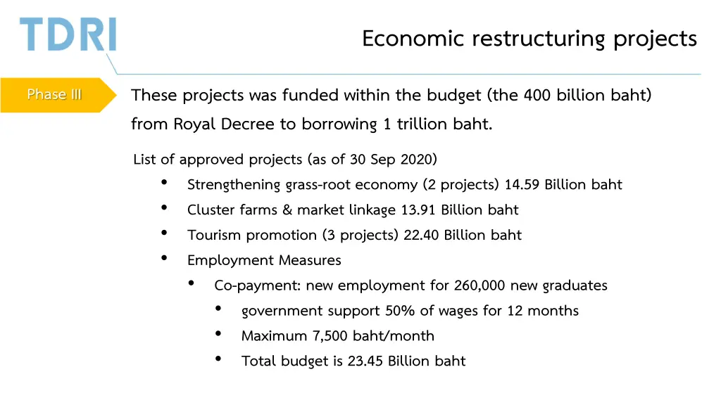 economic restructuring projects