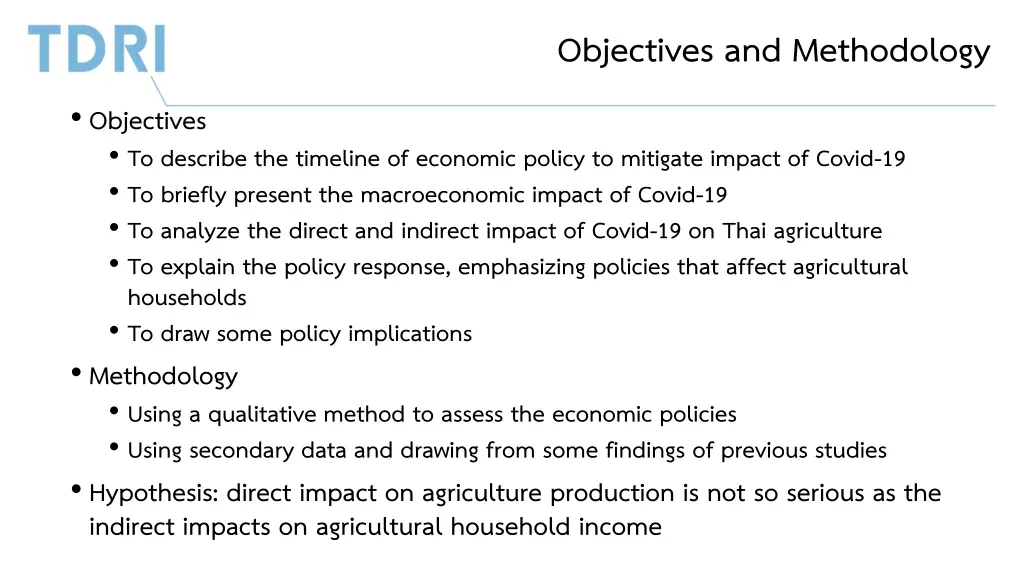 objectives and methodology