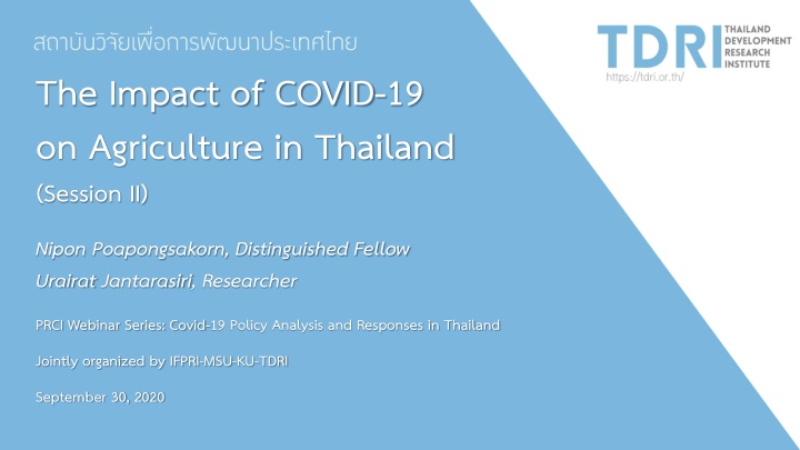 the impact of covid 19 on agriculture in thailand