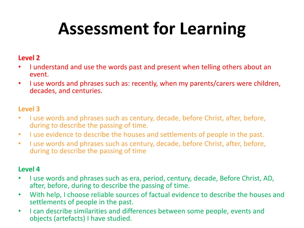 assessment for learning