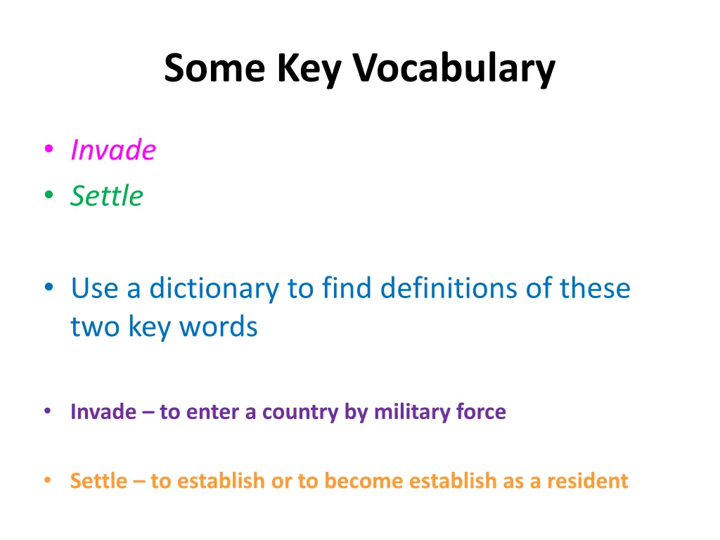 some key vocabulary