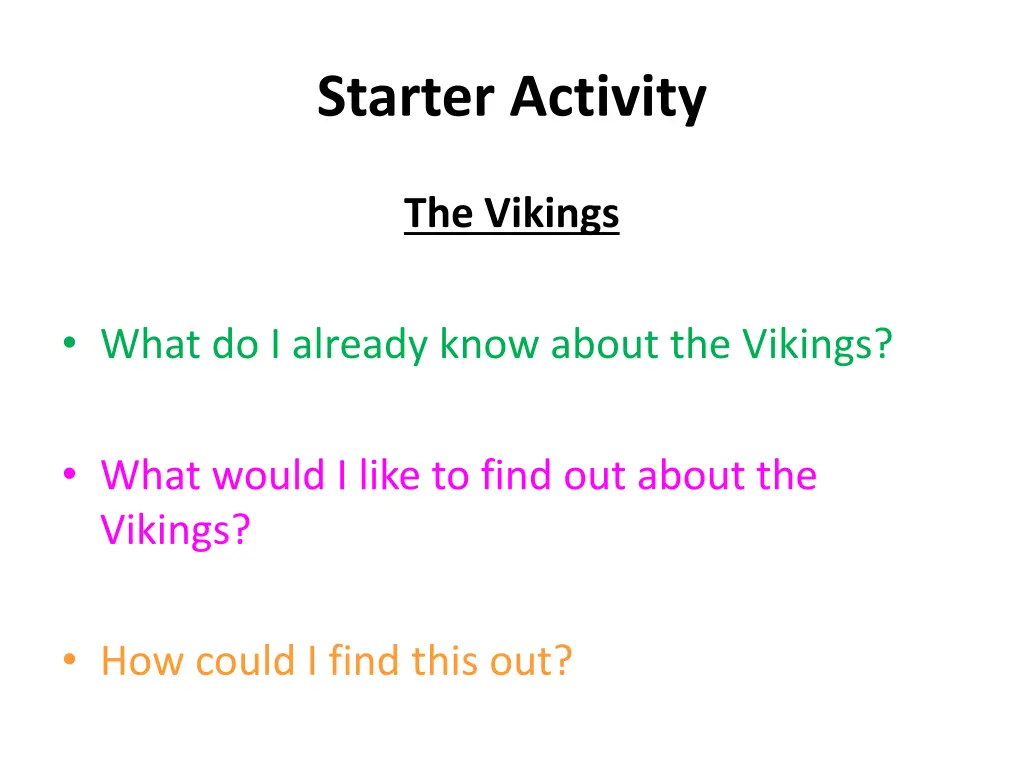 starter activity