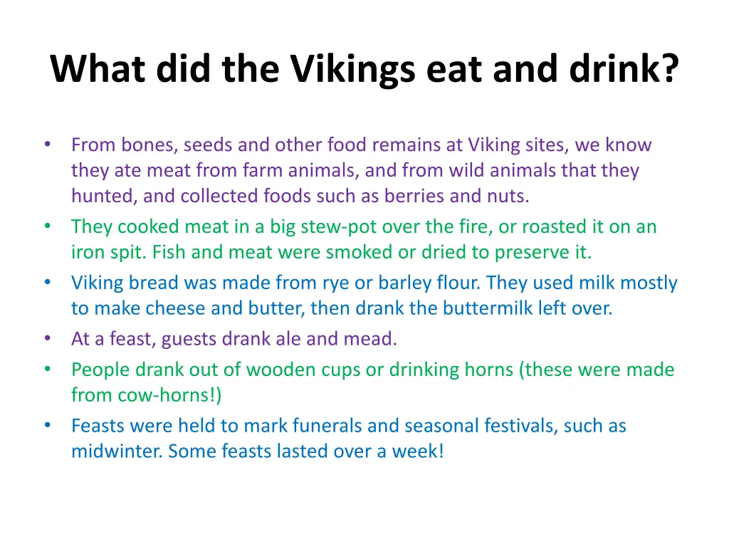 what did the vikings eat and drink