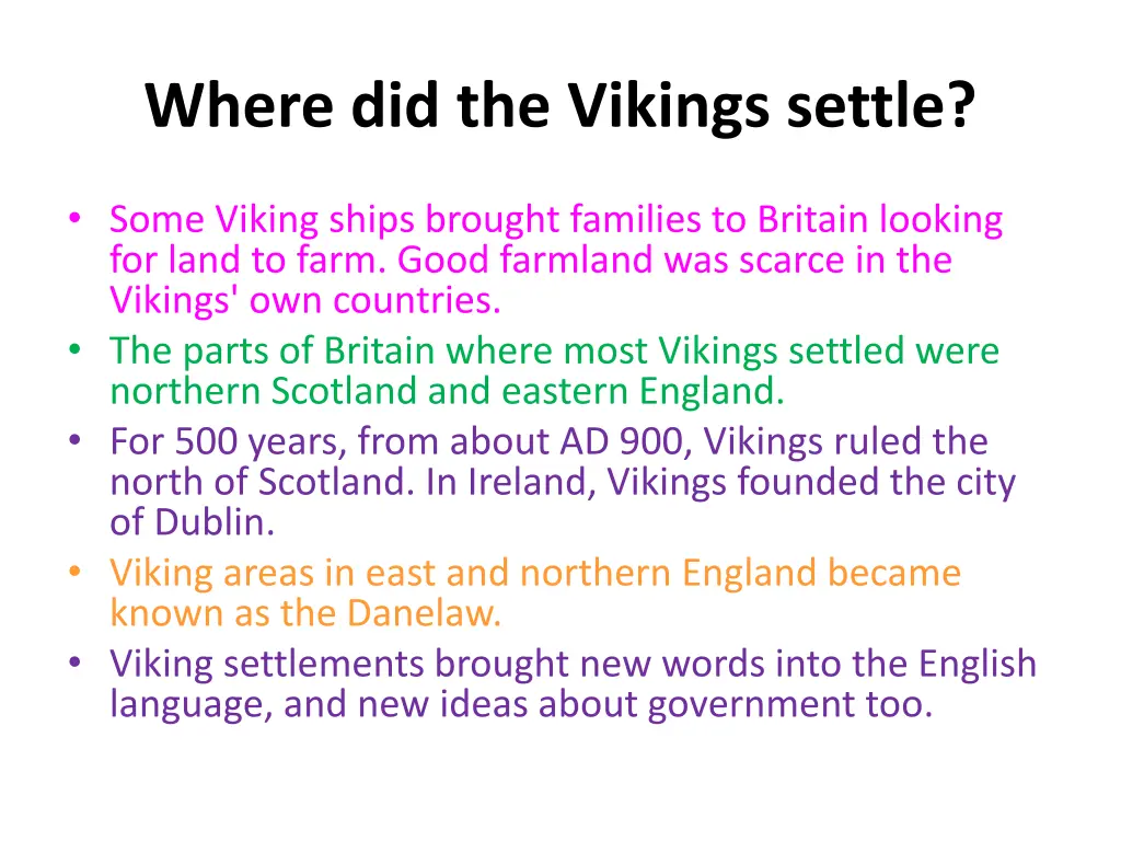 where did the vikings settle