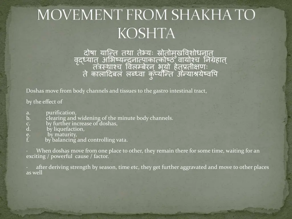 movement from shakha to koshta