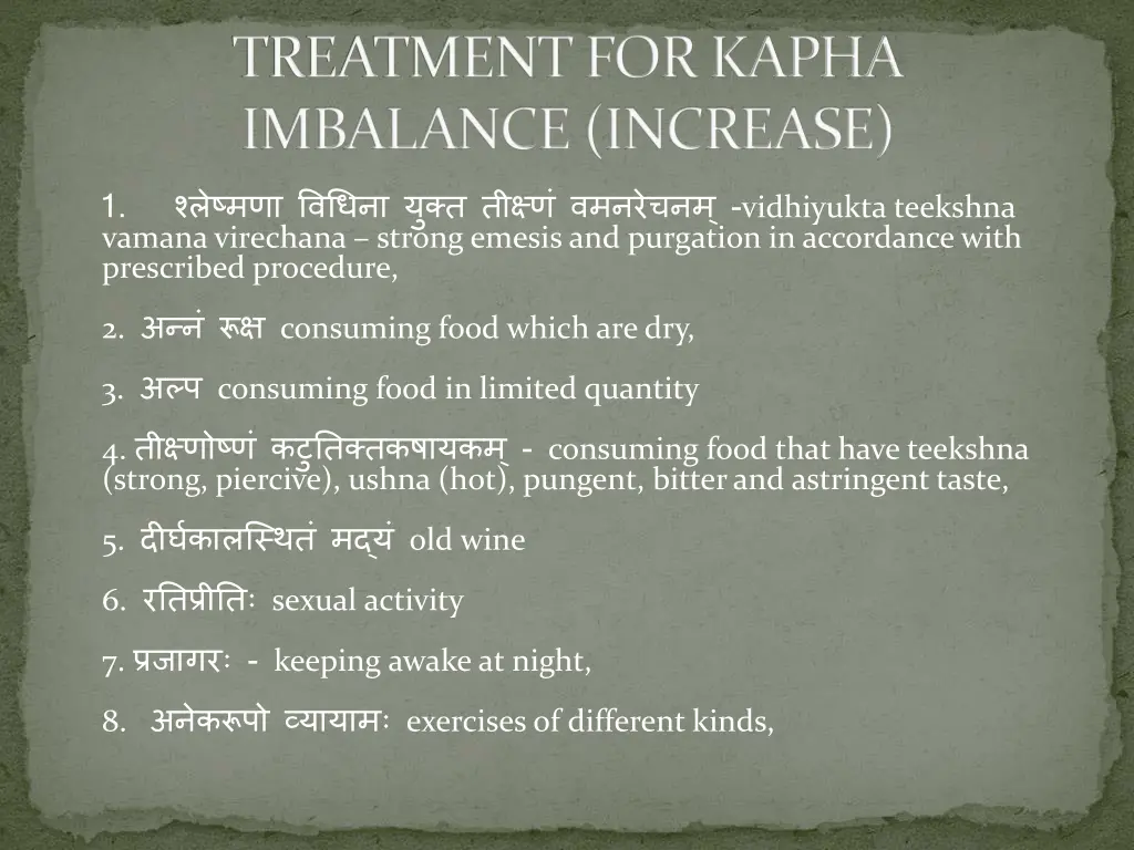 treatment for kapha imbalance increase 1