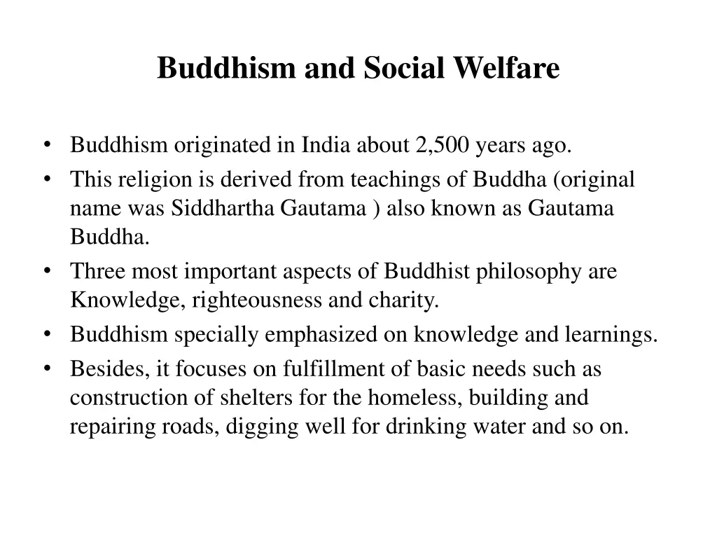 buddhism and social welfare