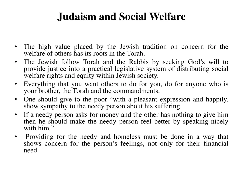 judaism and social welfare