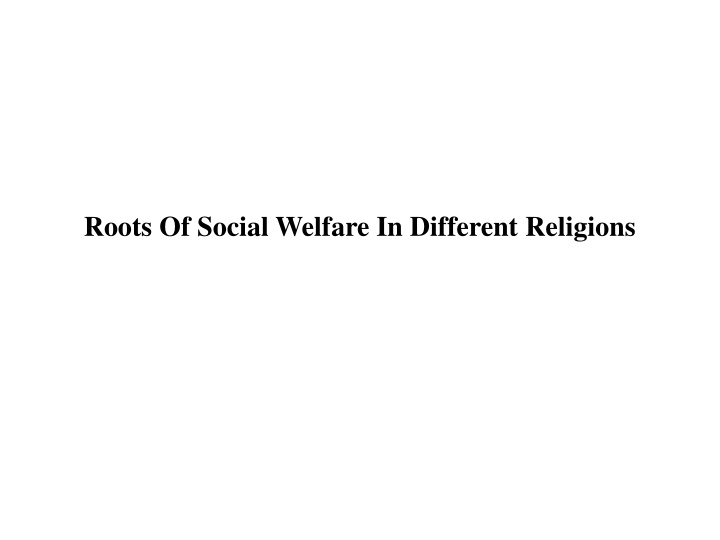 roots of social welfare in different religions