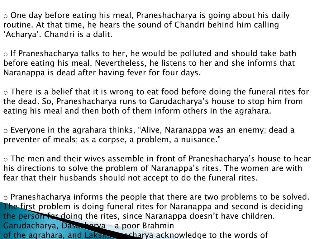 o one day before eating his meal praneshacharya