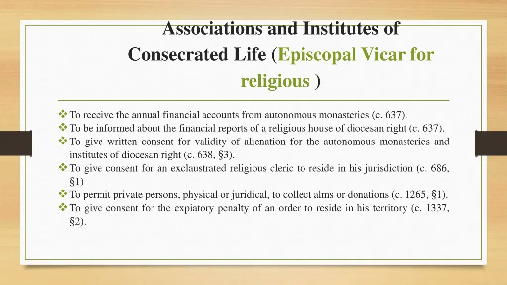 associations and institutes of consecrated life 1