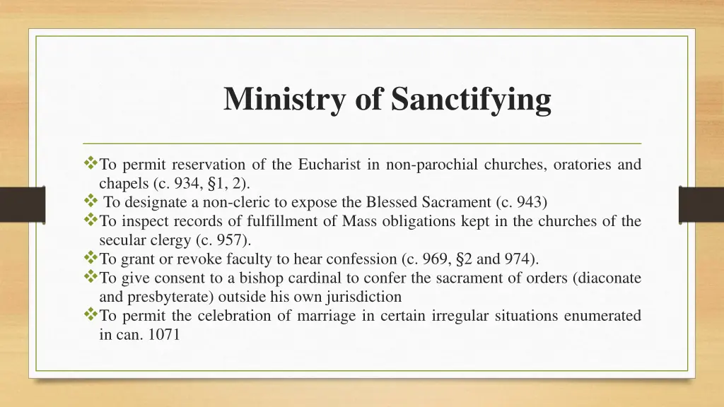 ministry of sanctifying 1