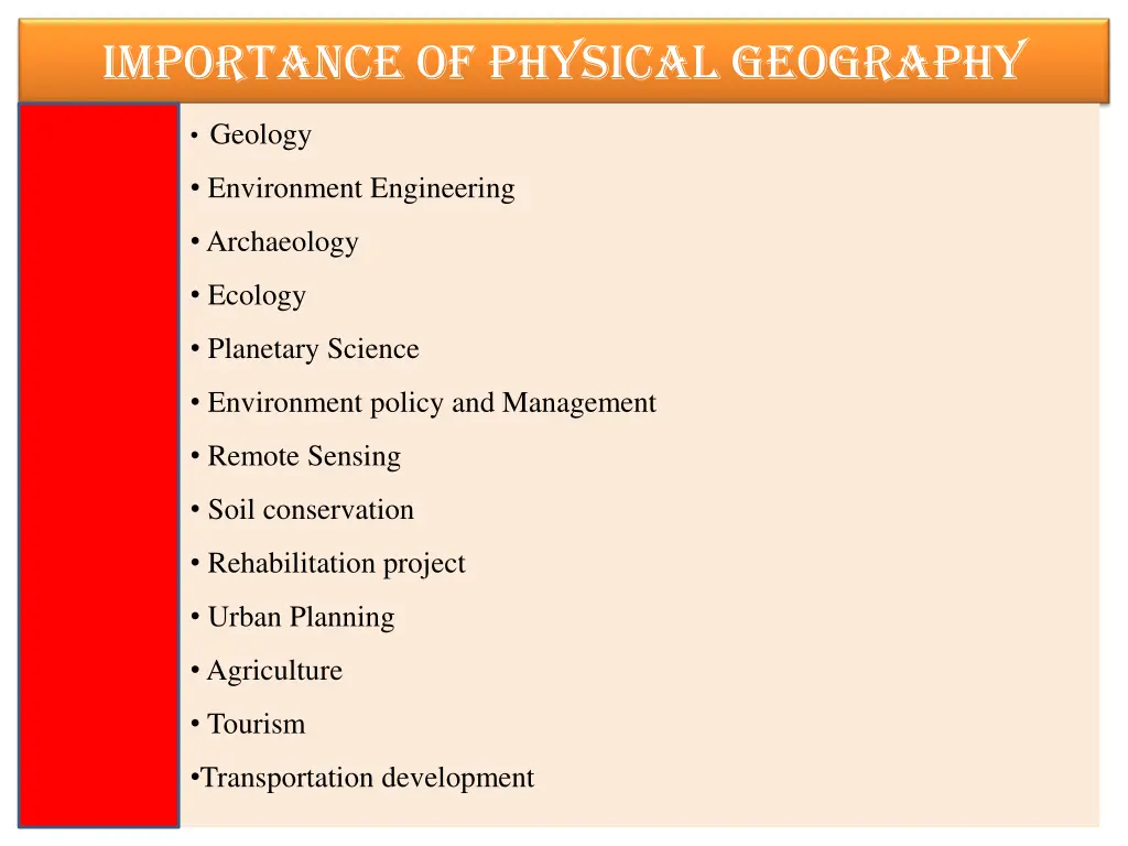 importance of physical geography