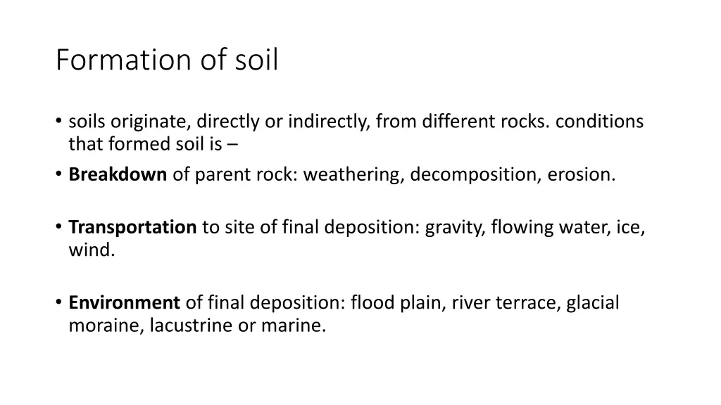 formation of soil