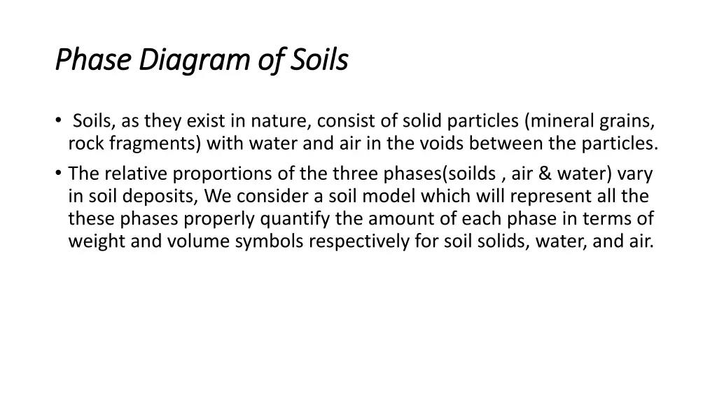 phase diagram of soils phase diagram of soils