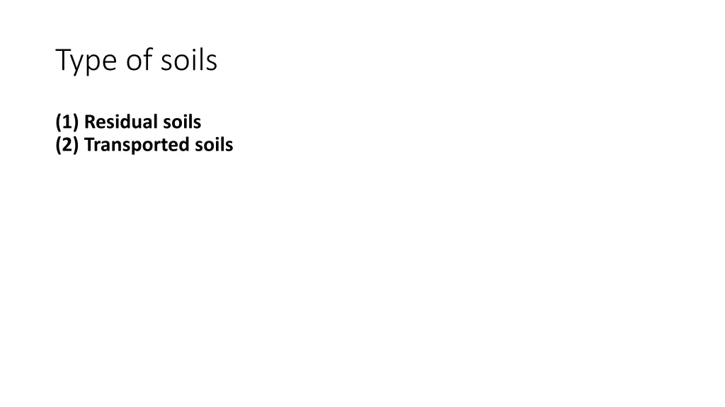 type of soils