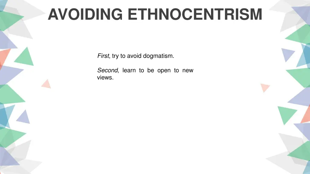 avoiding ethnocentrism