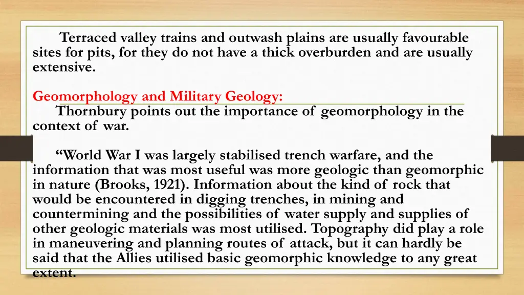 terraced valley trains and outwash plains