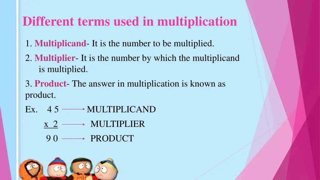 different terms used in multiplication