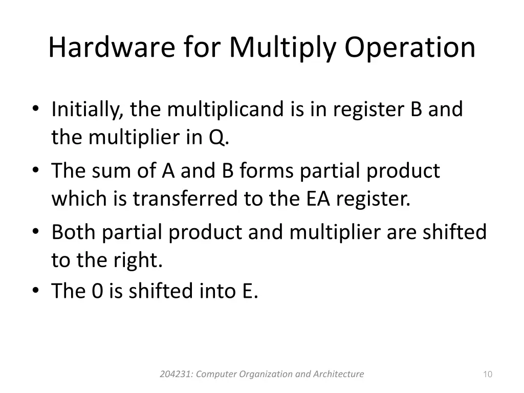 hardware for multiply operation 1