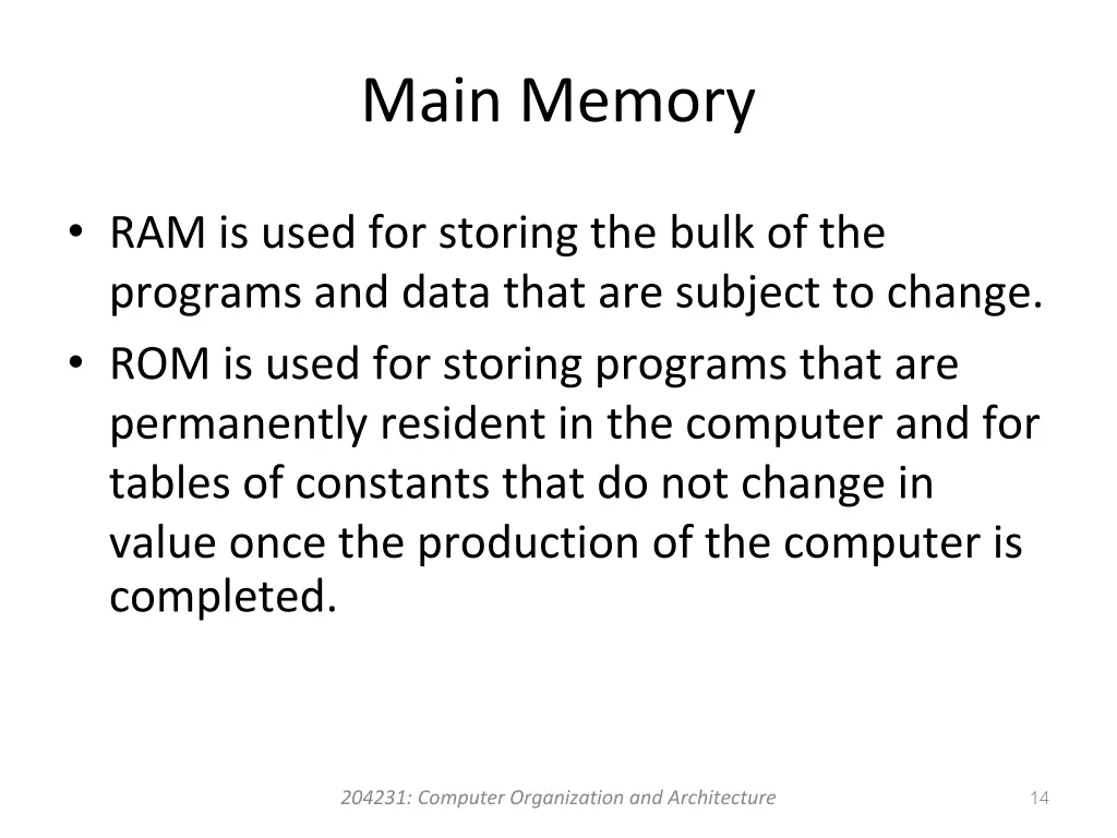 main memory