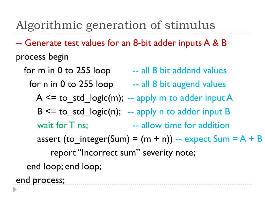 algorithmic generation of stimulus